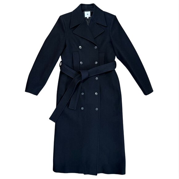 587. G. Label GWYN by Goop Emilia Black Cashmere Wool Full Coat $1195 NWOT Sz 4 - Picture 3 of 7